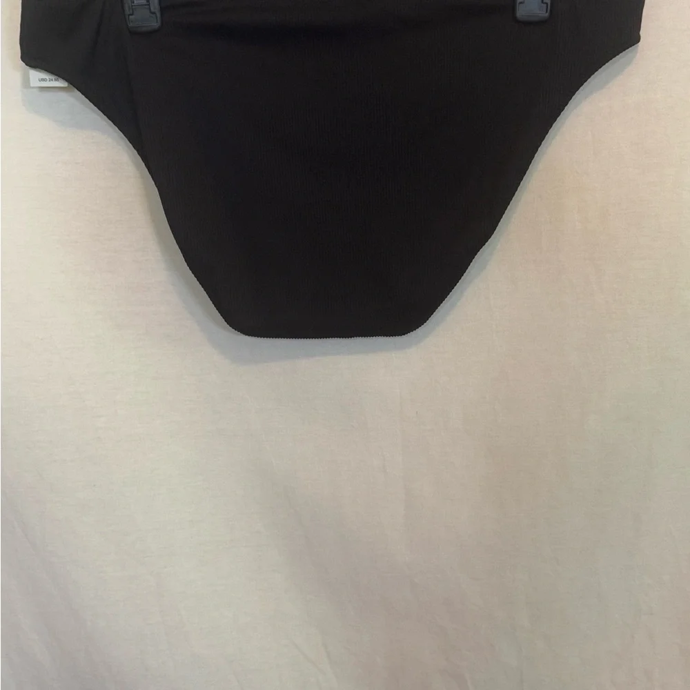 AA-3‎ Aerie NWT Black Ribbed Summer Swim Bikini Bottoms Size XL